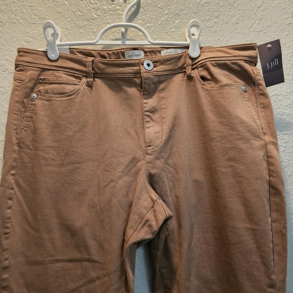 J. Jill Womens 14 Denim Vicuna Brown Slim Ankle Authentic Fit Jeans Inseam 27.5” - Picture 2 of 6